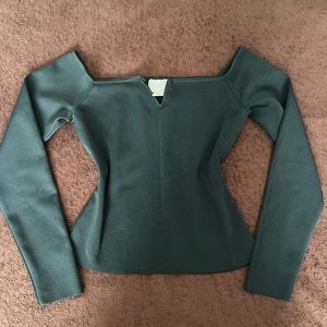 XL Women’s H&M Goth Grunge Green Off-Shoulder Party Top